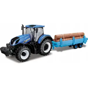 TEKA механическая игрушка New Holland T7.315 с прицепом и тюками соломы