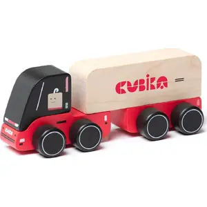 Koka rotaļu kravas automašīna Cubika modelis 6515535 sarkana, 18 mēn.+