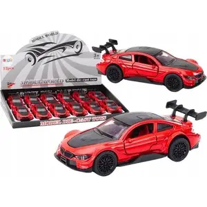 Toy sports car LEANToys model 19994 1:32 scale metal friction-powered red