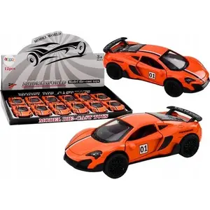 LEANToys rotaļu sporta auto 1:32 ar frikcijas piedziņu, oranžs — mērogs 1:32