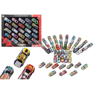 LEANToys set of 25 pull-back toy cars, assorted colors, model 20488
