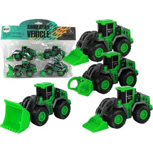 LEANToys Farmers' Vehicle Set — Green Tractors, 4 Pieces, model 15412