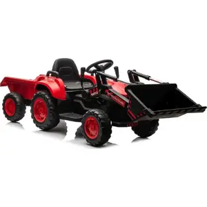 Children's Ride-On Battery Tractor lean cars BW-X002A with Front Loader, Red