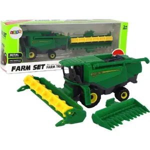 Aluminum Green Combine Harvester Toy by LEANToys, Model 14823