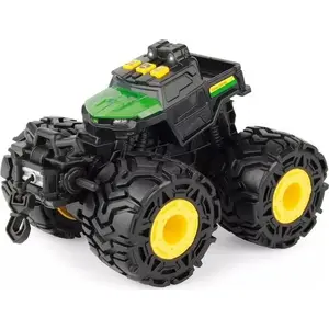 Toy tractor TOMY John Deere Monster Treads model 452765 with moving parts and oversized tread wheels