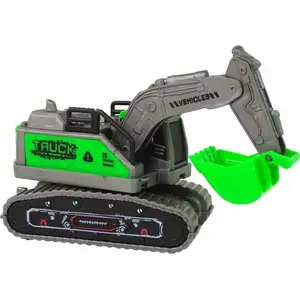 Игрушка LEANToys механическая строительная техника 15417 — зелёная экскаватор с фрикционным приводом