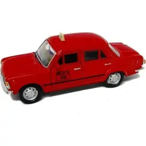 Metāla modeļa auto Welly Fiat 125p 1:39 Taksis, sarkans