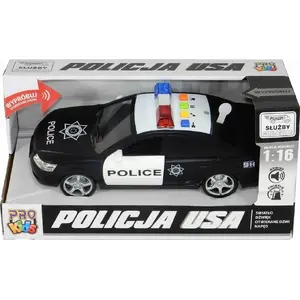 Игрушечный полицейский автомобиль с звуками Pro Kids 329722 — аккумуляторный/электрический детский транспорт, раскраска полиции США