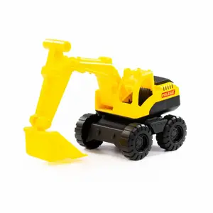 Игрушечный экскаватор Wader Polesie 84187 — чёрно-жёлтый игровой транспорт