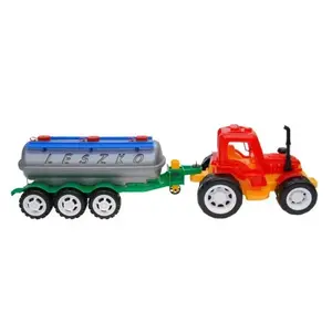 Leszko Traktor z beczką bērnu mehāniskā rotaļlieta modelis LESZ116, krāsots metāls un plastmasa