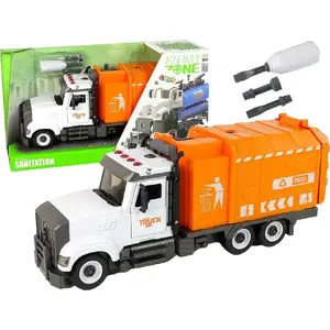 Механическая игрушка LEANToys модель 14195 — оранжевая мусоровоз для разборки и сборки, набор аксессуаров