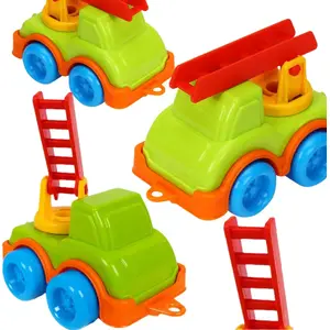 Children's Mechanical Fire Truck Technok Mini with Moving Wheels and Extendable Ladder