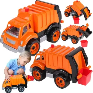 Toy garbage truck Technok TEH9727 — large orange vehicle with movable parts and lifting container