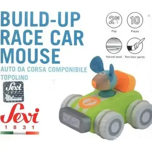 Wooden Pull-Along Car with Mouse Sevi SEVI (model 006-83039)