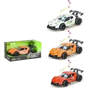 Toy racing car with light and sound Swede MIX — mechanical pull-back model
