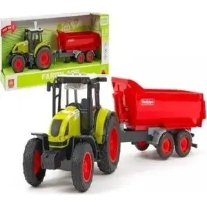 Toy tractor with trailer Maksik model Maksik Traktor z naczepą — children's mechanical play vehicle