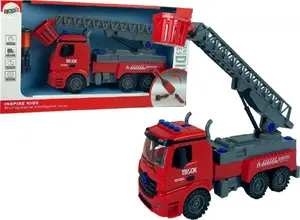 LEANToys ugunsdzēsēju auto DIY ar skrūvgriezi, sarkans — izjaucams mehānisks komplekts (MPN 516284)
