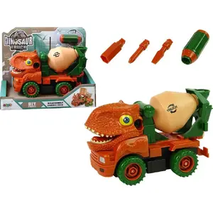 Toy Cement Mixer Truck LEAN Sport 10423 — Orange, Mechanical Assembly Accessory