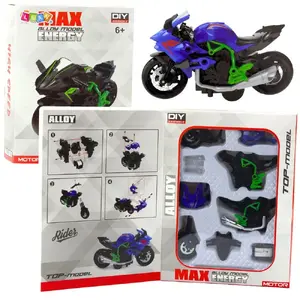 LEANToys metal turnable motorcycle 1:14 scale — die-cast model for play and display