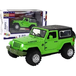 Игрушечный внедорожник LEANToys металлический с фрикционным приводом, масштаб 1:32, зелёный, на батарейках
