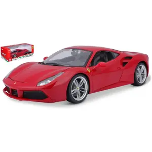 Модель спортивного автомобиля Bburago Ferrari 488 GTB, готовая сборка, масштаб 1:18, вес 978 г