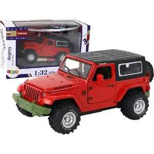 Игрушечный внедорожник LEANToys 1:32, металлический корпус, фрикционный привод, на батарейках, красный