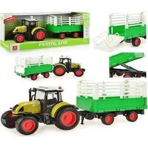 Toy tractor with trailer Maksik model Maksik Traktor z naczepą – children's mechanical play vehicle