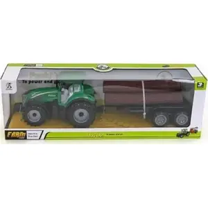 Mechanical toy Adar tractor with trailer in box — model 4/506633