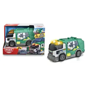 Garbage truck toy Dickie 203302029, green, for ages 3–8, requires 2×AAA batteries
