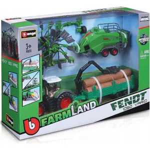 Rotaļu traktoru komplekts Bburago Fendt 1050 Vario — metāla modelis, dāvanu komplekts
