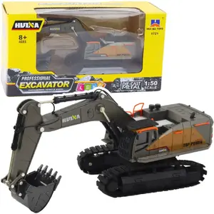 HUINA metal tracked excavator model 1:50, movable bucket, black, scale 1:50
