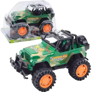 LEANToys Large Military Off-Road Toy Car 24787 — green, durable plastic, push-and-roll