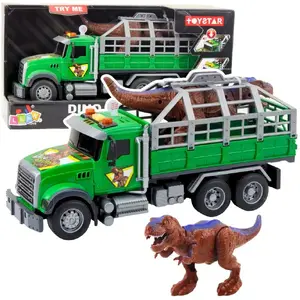 Mehāniskā rotaļlieta kravas automašīna LEANToys Ciężarówka do transportu dinozaurów ar dinozaura figūriņu