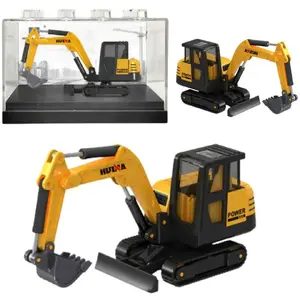 Toy Crawler Excavator HUINA 1:80 Metal Collectible Model, Yellow