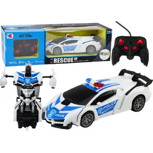LEANToys 2-в-1 Полицейская R/C Машина и Робот 20255 — пульт, свет и звуки