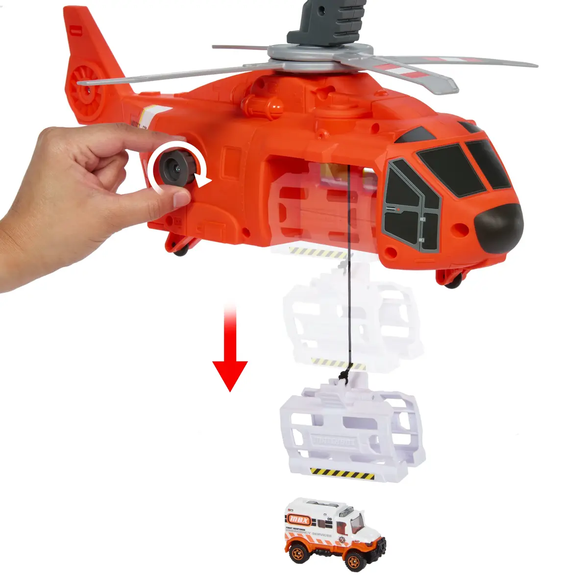 MATTEL Matchbox Rescue Helicopter — 16 in, 1:64 ambulance Photo 3