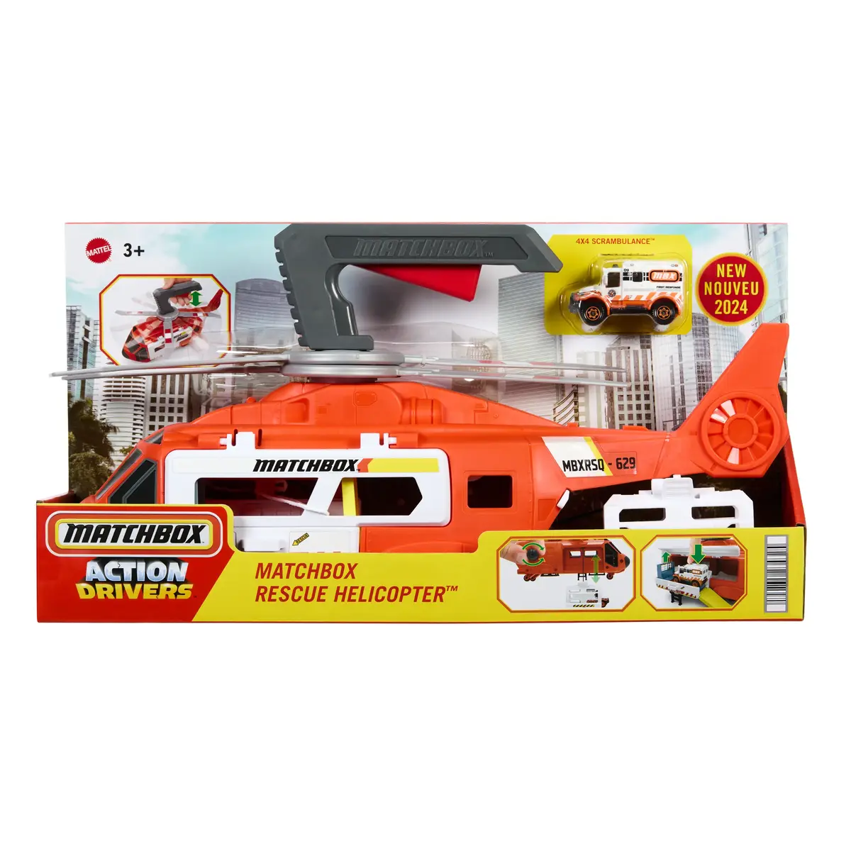MATTEL Matchbox Rescue Helicopter — 16 in, 1:64 ambulance Photo 6