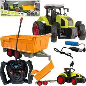 Attālināti vadāms traktors ar piekabi Qulki 39 cm, USB uzlāde