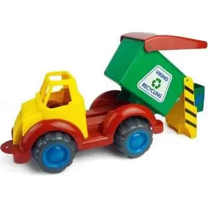 Toy garbage truck Viking Toys Viking Śmieciarka 35 cm model 1813, plastic construction, push-and-roll