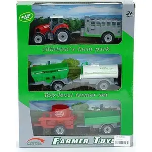 Toy tractor and farm machinery set Adar Zestaw Farma Traktor i maszyn – play set of farm vehicles