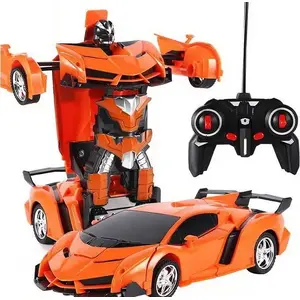 LEANToys Auto Robot 2w1 Pilot R/C Orange — remote-controlled transforming car and robot with lights and sound