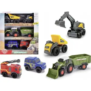 SIMBA Dickie City set of 6 vehicles, assortment of small die-cast and plastic toy cars and trucks