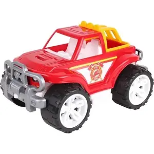 Toy fire truck Technok TechnoK 3428 p6 – mechanical pull-back vehicle, plastic model for children