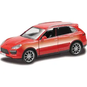 Mekaniska rotaļu mašīna Daffi Porsche Cayenne, sarkana, ar vējotu/atsitiena mehānismu