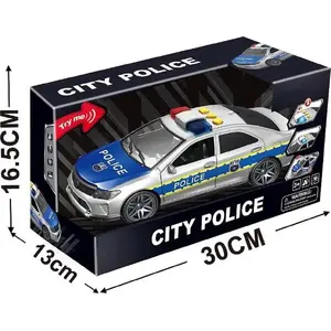 Игрушечный полицейский автомобиль Madej Auto policyjne — механическая игрушка с отдачей (без батареек)