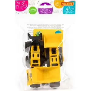 Toy set Polesie 47981: mini dump truck, mini crawler bulldozer and mini forklift in bag
