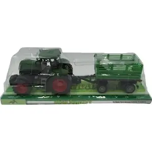 Toy tractor TEKA Traktor mały z przyczepą – small mechanical pull-along tractor with trailer