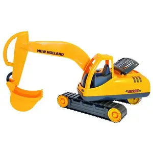 Mehāniskā rotaļlieta ekskavators Adriatic modelis 457 New Holland uz vikšņiem — iepakojums 220×500×200 mm, ražots Polijā