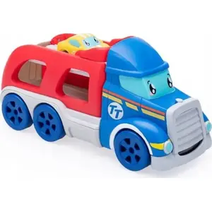 Toy car transporter Dumel Transporter Laweta z autkiem Flota Miejska Tiny Dumel – model 1731217, playset with tow truck and small car