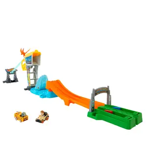 Набор трассы и машин MATTEL Hot Wheels RacerVerse Jurassic World Blue’s Raptor Rush с 2 металлическими машинками, пластик/металл, 4+